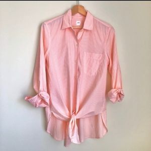 EUC Gap Pinstripe Tie Front Shirt